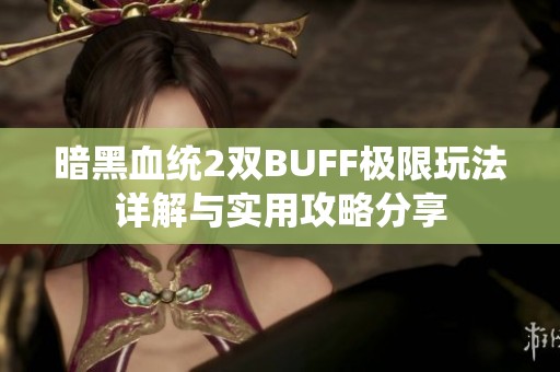 暗黑血统2双BUFF极限玩法详解与实用攻略分享