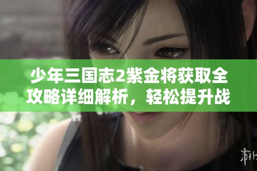少年三国志2紫金将获取全攻略详细解析，轻松提升战力