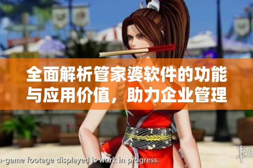 全面解析管家婆软件的功能与应用价值，助力企业管理效率提升