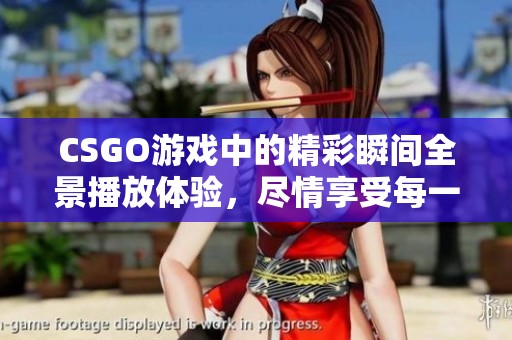 CSGO游戏中的精彩瞬间全景播放体验，尽情享受每一刻！