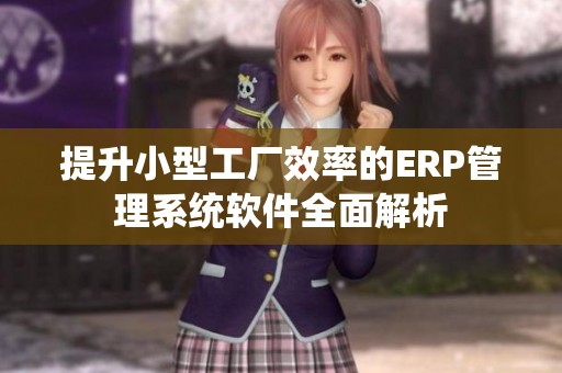提升小型工厂效率的ERP管理系统软件全面解析