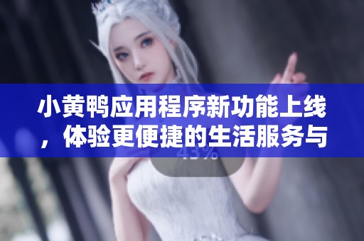 小黄鸭应用程序新功能上线，体验更便捷的生活服务与娱乐精彩
