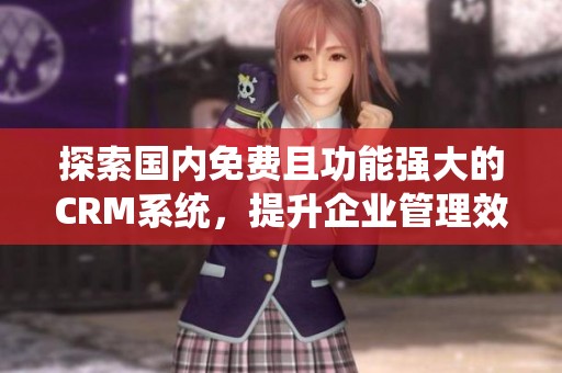 探索国内免费且功能强大的CRM系统，提升企业管理效率