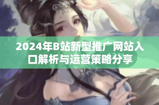 2024年B站新型推广网站入口解析与运营策略分享
