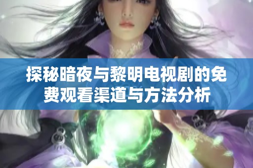 探秘暗夜与黎明电视剧的免费观看渠道与方法分析